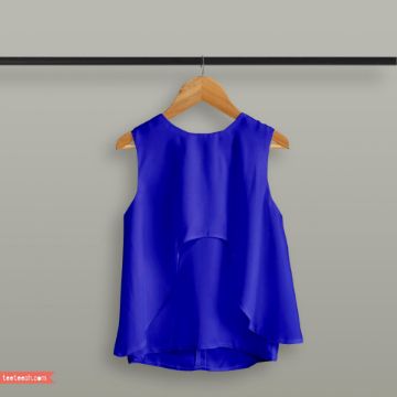 تصویر  تاپ حریر آبی