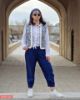 تصویر  جلیقه  سوزندوزی سرمه ای