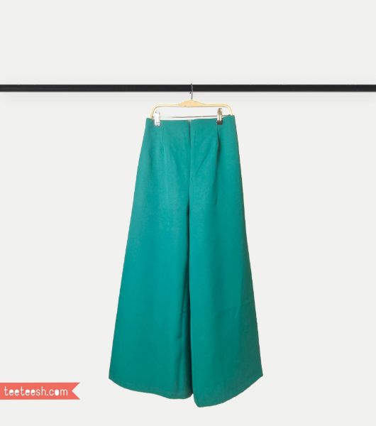 تصویر  شلوار دمپا گشاد سبز تیره