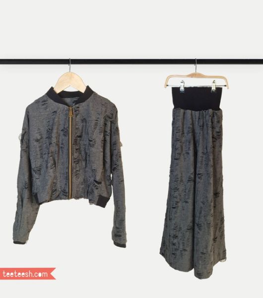 تصویر  ست سوییشرت شلوار  دودی