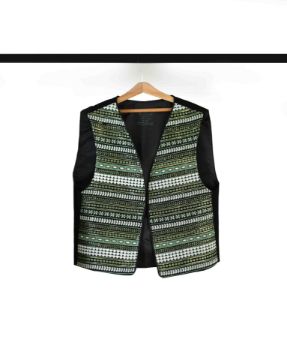 تصویر  جلیقه  سوزندوزی سبز