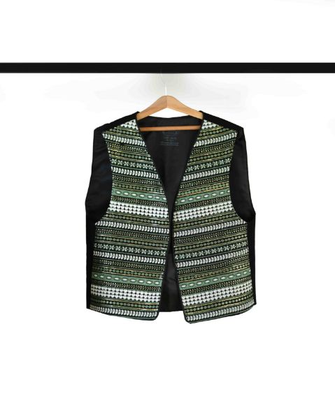 تصویر  جلیقه  سوزندوزی سبز