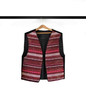 تصویر  جلیقه  سوزندوزی سرخابی