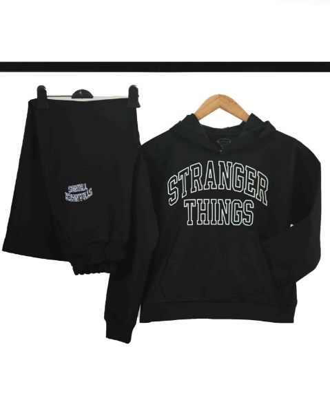 تصویر  ست هودی شلوار مشکی