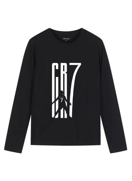 تصویر  بلوز آستین بلند مشکی طرح رونالدو