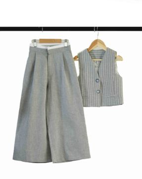 تصویر  ست جلیقه شلوار راهدار طوسی